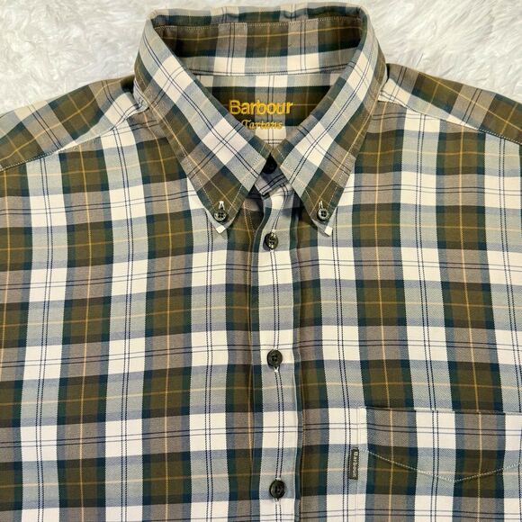 Barbour Men’s Tartan Plaid 2XL XXL Long Sleeve Button Down Shirt - Picture 2 of 10
